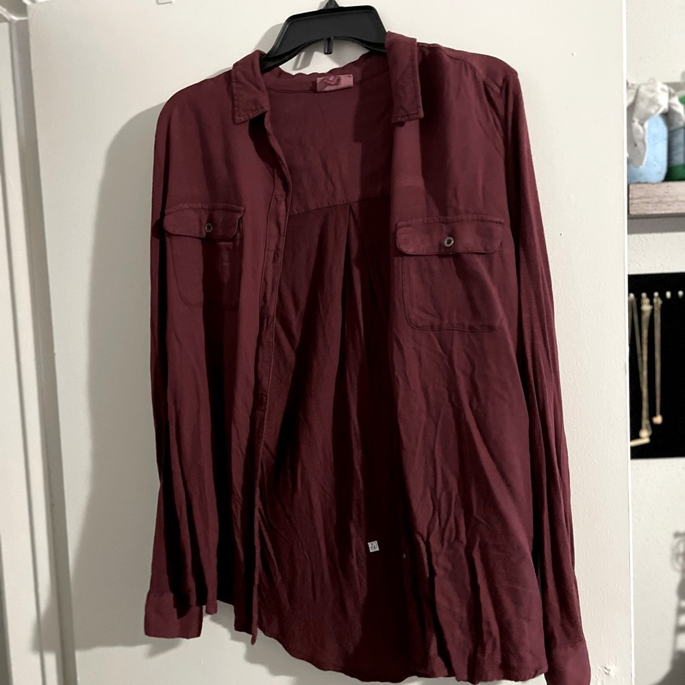 Maroon So Button Up Shirt - Size XL